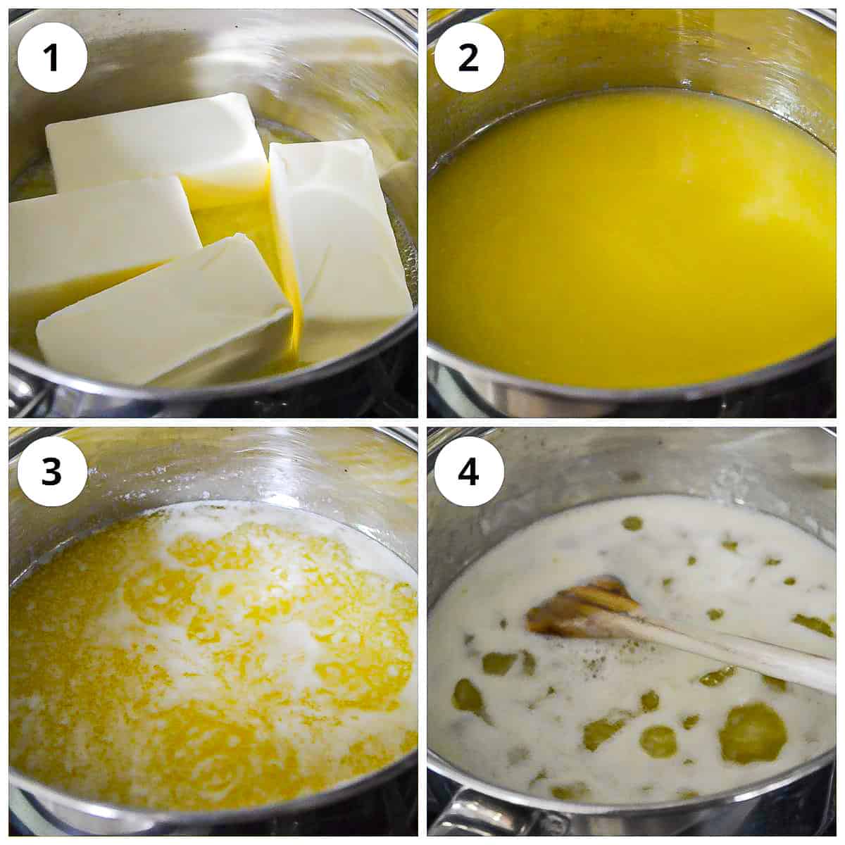 Porównanie masła i ghee obok siebie kawałek zwykłego masła obok słoika ghee na marmurowej powierzchni